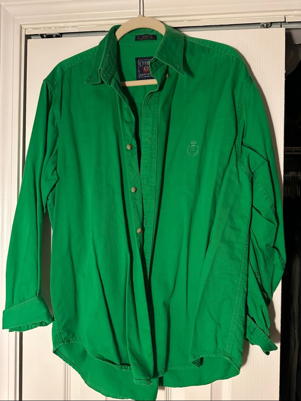 Chaps Green Long-Sleeve Button Shirt